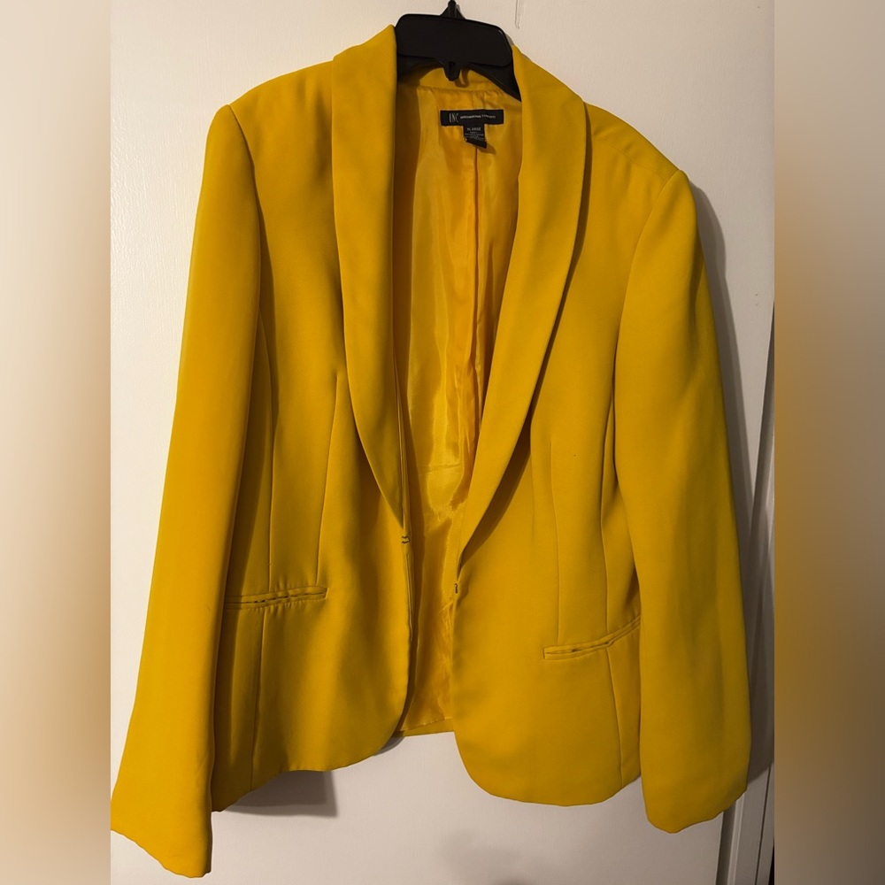INC International Concepts Vibrant Yellow Blazer size XL